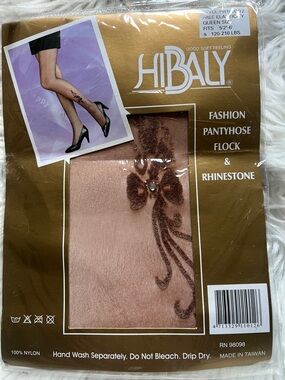 HiBaly fashion vintage pantyhose flock & rhinestone NEW